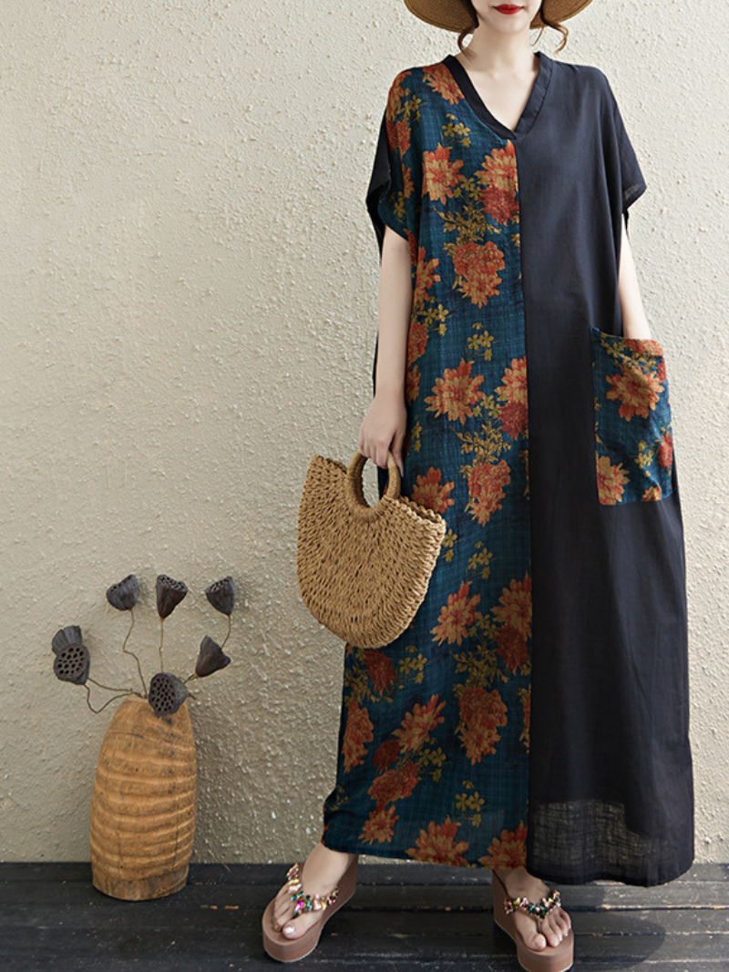 Women's  Summer Cool & Comfy Flowers Printed  Kaftan Dress