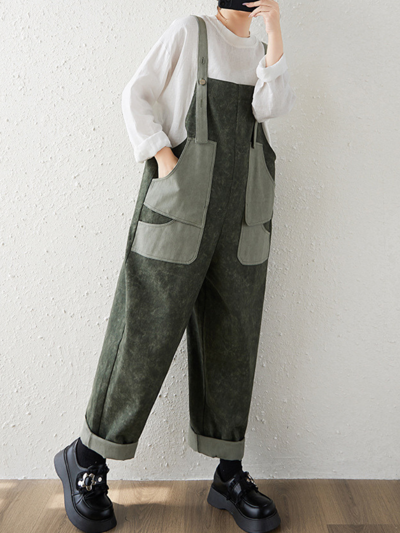 Breezy Women's Summer Wear Loose Large Pockets Dungarees | Eva Trends