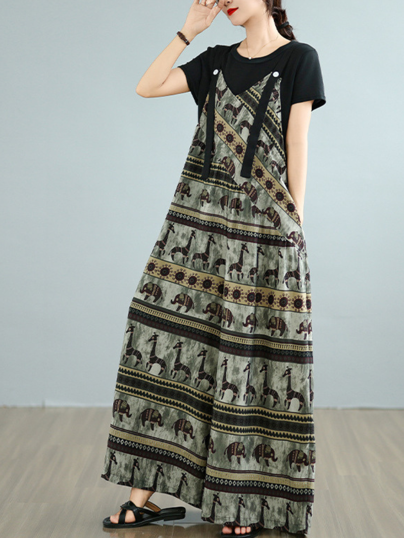 Trendy Printed Loose Overalls Jumpsuit for Women | Eva Trends