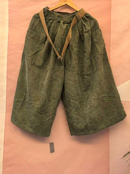 Damen-Allwetterhose mit elastischer Taille und lockerer Dreiviertelhose