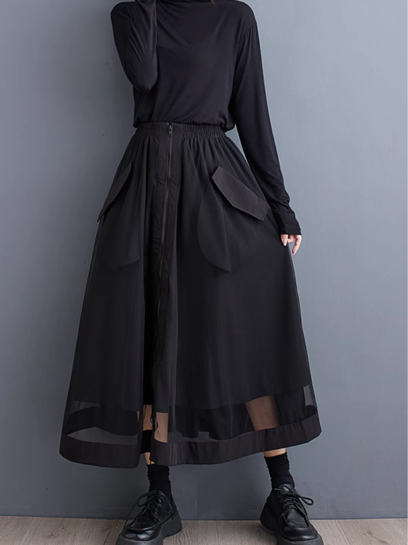  Black Featuring a trendy front zipper and large pockets