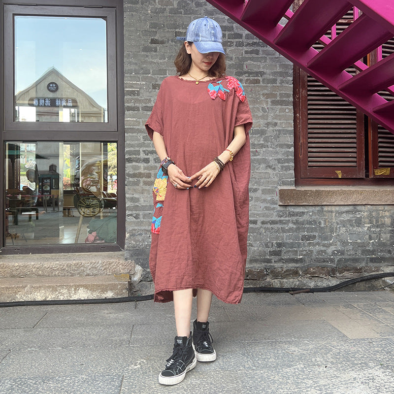 Women's Summer Stylish Patch Side Pocket  A-Line Dress