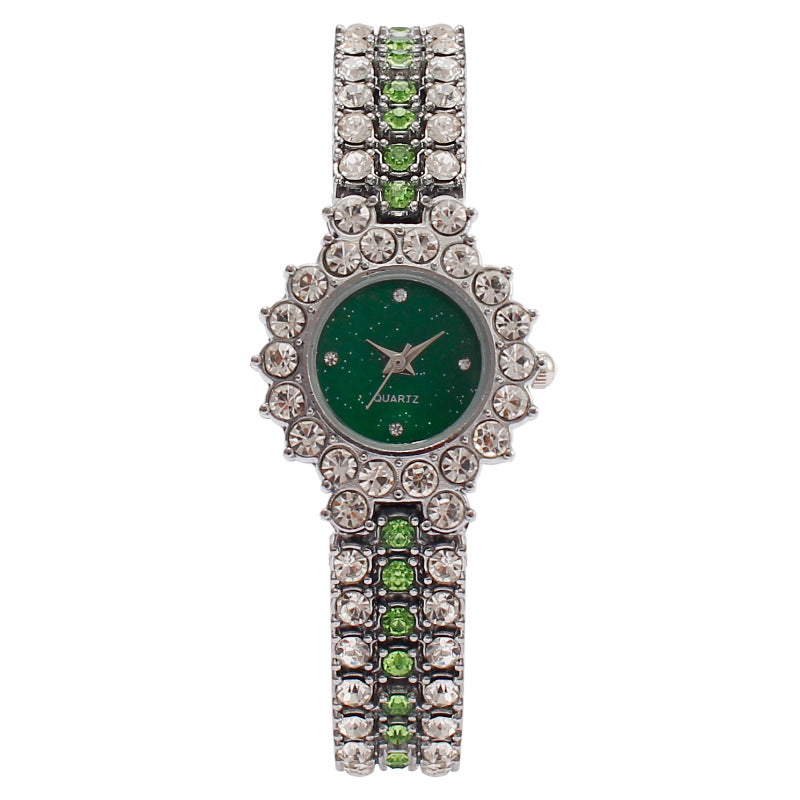 Relógios femininos Bracelete de diamante colorido Relógios britânicos de diamantes na moda