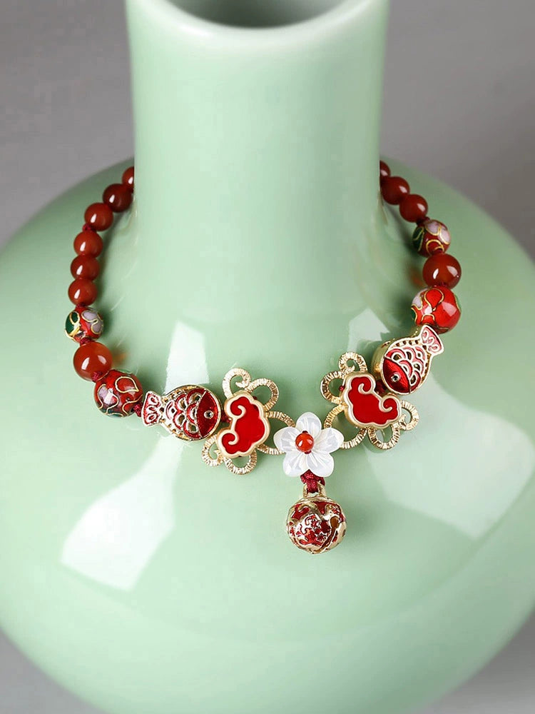 Chaîne de pieds anciens 2024 Nouvelle cloche féminine à la mode avec une chaîne de pieds rouges chinois rétro