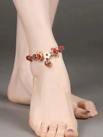Cadeia de pés antigos 2024 Novo campainha feminina da moda com Sound Retro Chinese Red Feet Chain