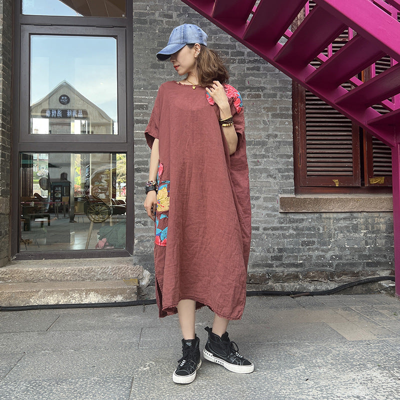 Women's Summer Stylish Patch Side Pocket  A-Line Dress