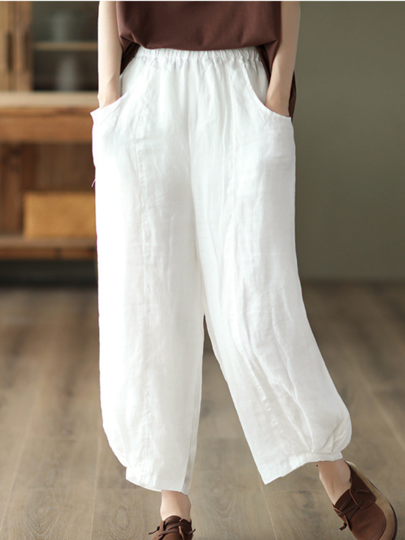 Women's white Loose Bottom 