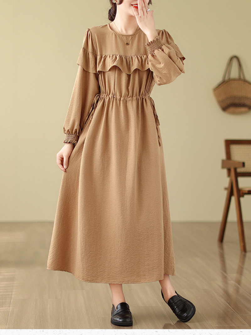 Women's Khaki  A-line Dress