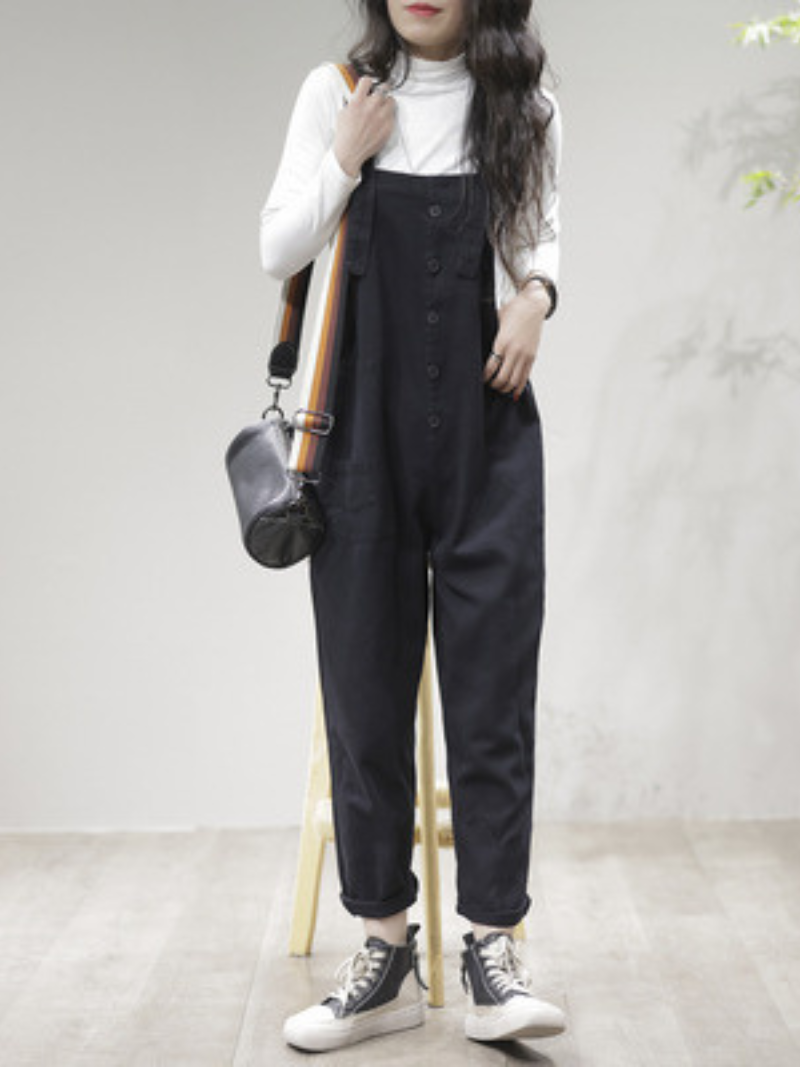 Women's Black Dungarees