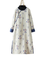 Dreamny Printed A-line Skirt Dress for Women | Linen Cotton Long Dress