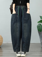 Breezy Weekend Distressed Denim Harem Pants