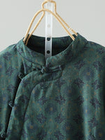 Retro Dreamy Style Fleece Lined Cotton Linen Coat for Women