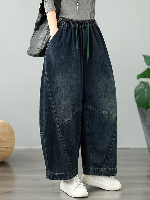 Weekend Wander Distressed Denim Harem Pants