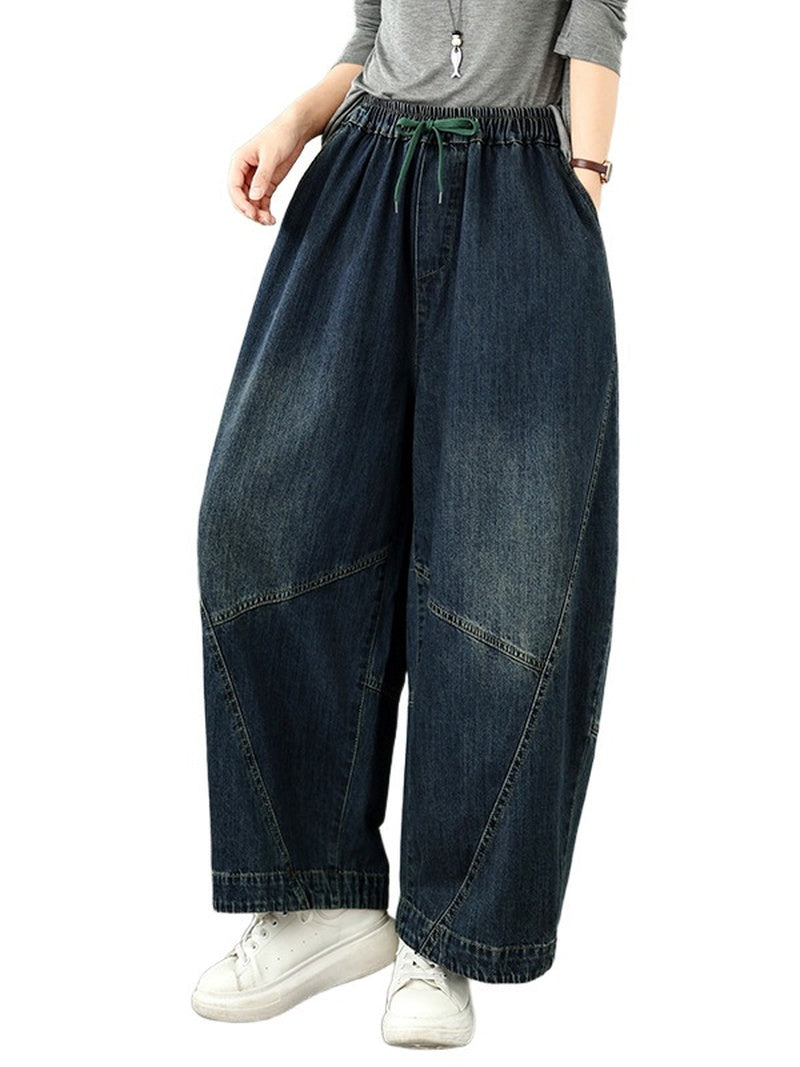 Weekend Wander Distressed Denim Harem Pants