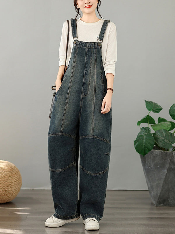 Vintage Weekend Patchwork Denim Overalls