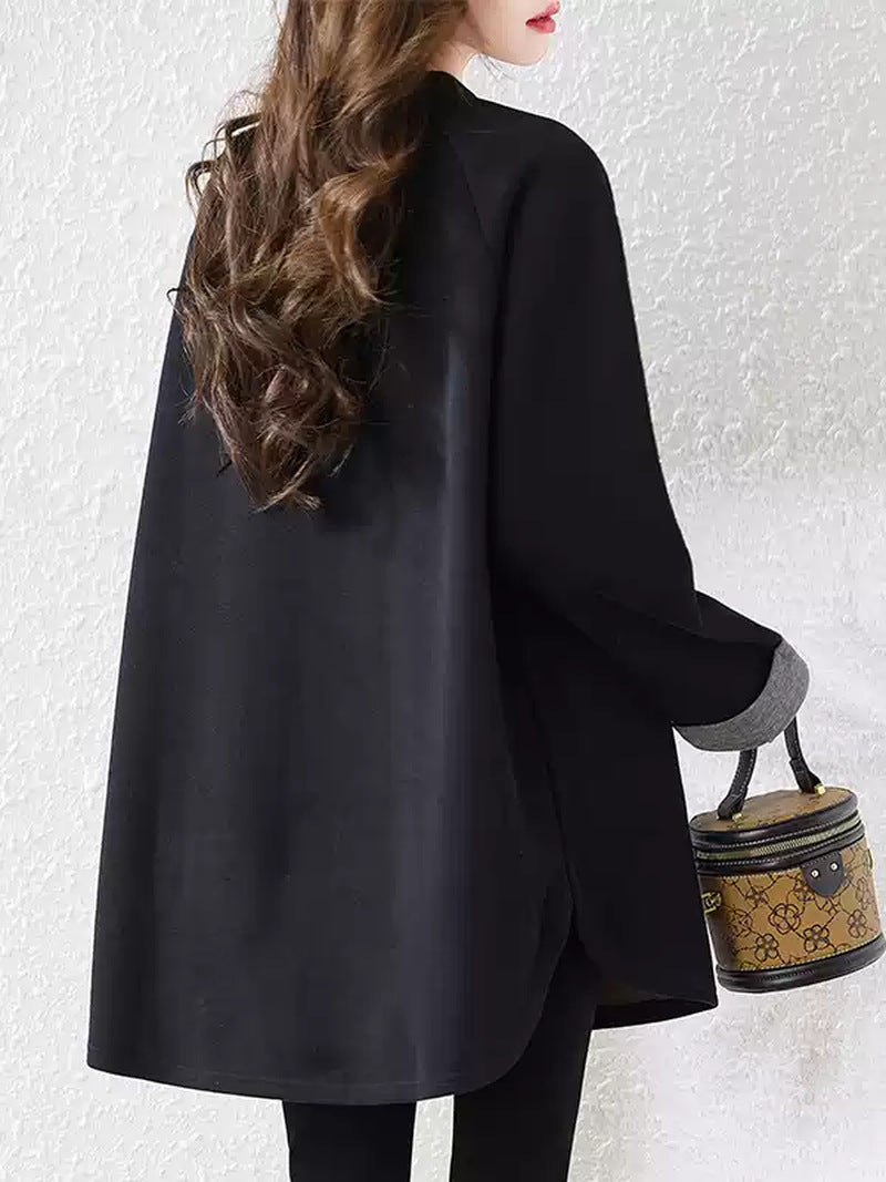 Loose Fit Sweatshirt for Women | Plus Size Round Neck Top