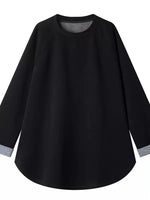 Loose Fit Sweatshirt for Women | Plus Size Round Neck Top