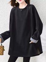 Loose Fit Sweatshirt for Women | Plus Size Round Neck Top