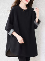 Loose Fit Sweatshirt for Women | Plus Size Round Neck Top