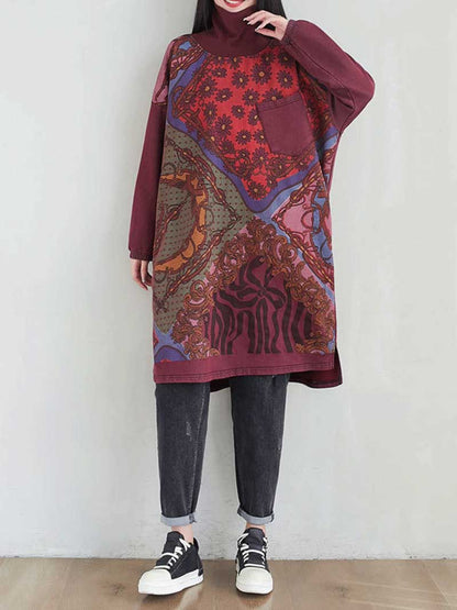 High Neck Midi Sweater Dress for Women