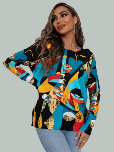 Women's Printed Pullover knitted TOP