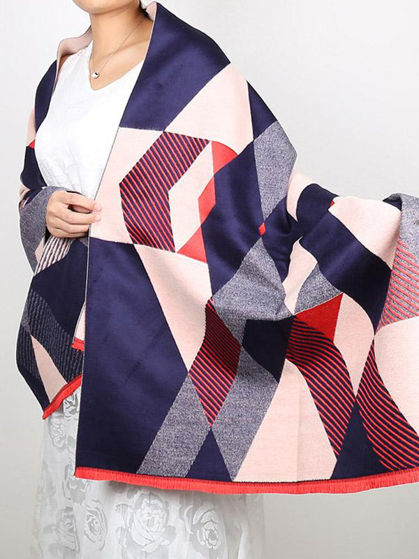 Écharpe en laine imprimée en diamant