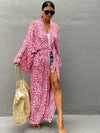 Evatrends cotton gown robe printed kimonos, Outerwear, Rayon 100%, Nightwear, long kimono, Board Sleeves, different color, loose fitting, Printed, fashionshow, kimono,