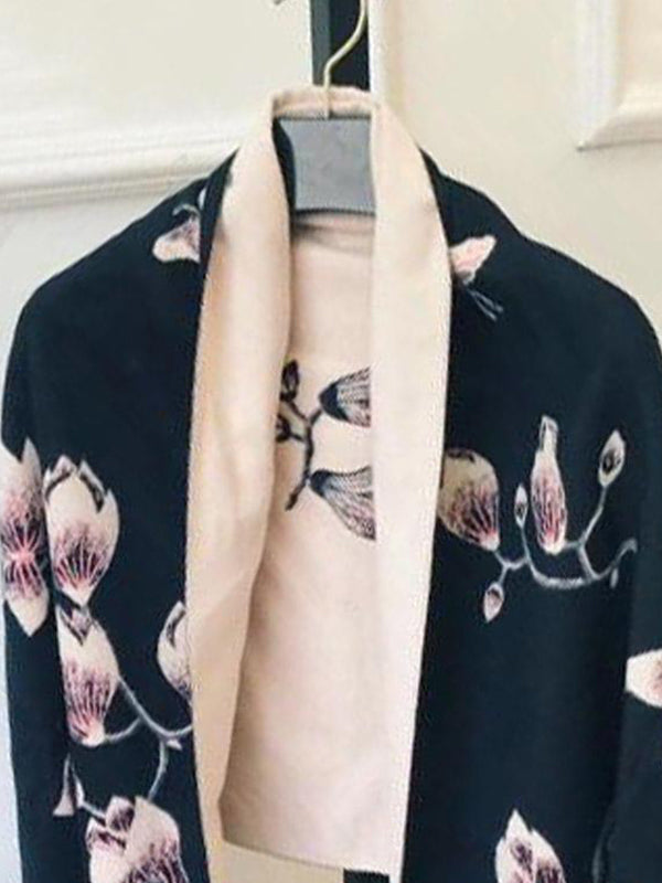 Écharpe de laine de couronne de fleur de luxe