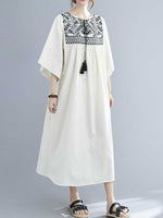 Embroidered Polyester  A-Line Dress