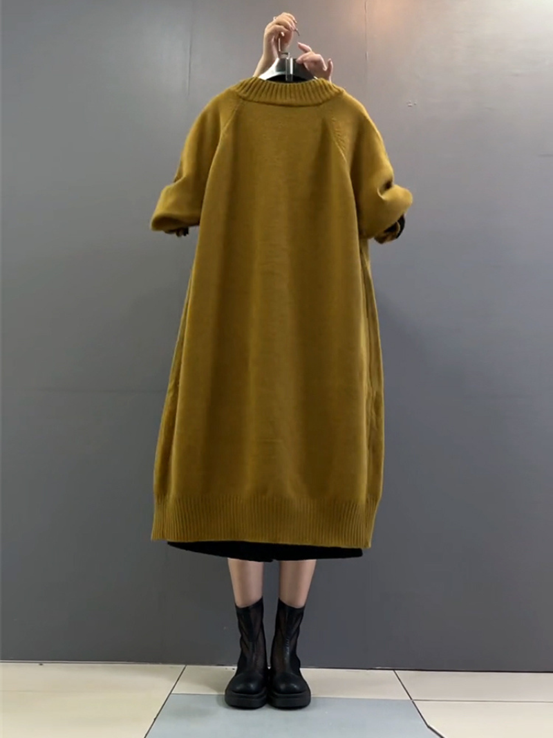 women's  long loose knitted cardigan coat