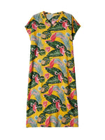 Palm Leaves & Flamingo Plus Size Kaftan Dress