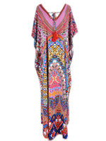 Mais uma vez, impressão abstrata, vestido maxi boêmio solto
