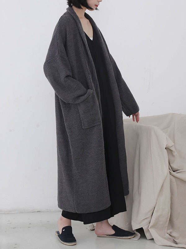 Diamond Long Cardigan Sweater com bolso