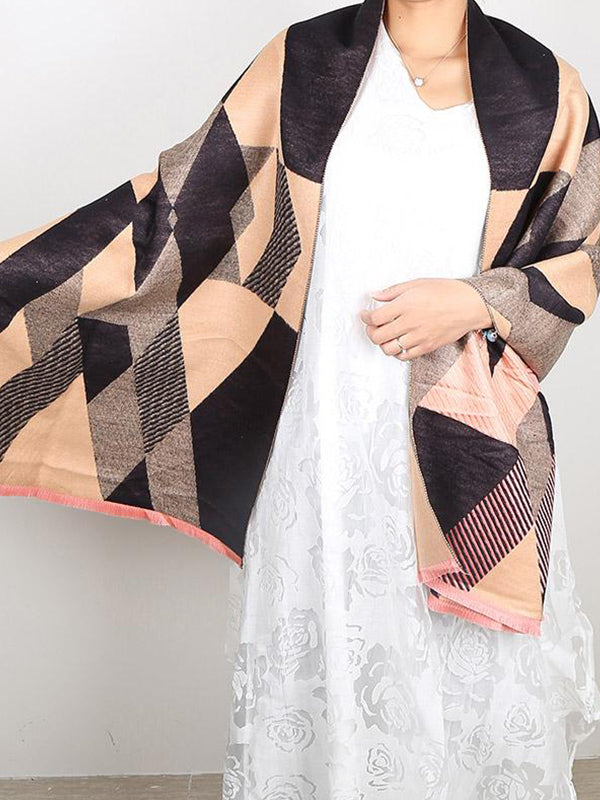 Écharpe en laine imprimée en diamant