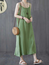 Plain Cotton Sleeveless A-Line Dress