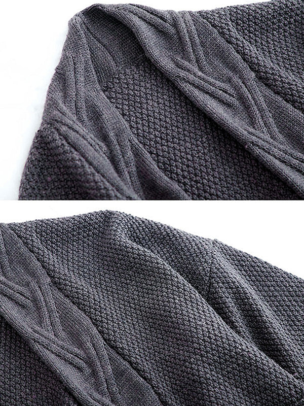 Diamond Long Cardigan Sweater com bolso