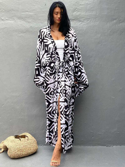 Evatrends cotton gown robe printed kimonos, Outerwear, Rayon 100%, Nightwear, long kimono, Board Sleeves, different color, loose fitting, Printed, fashionshow, kimono,