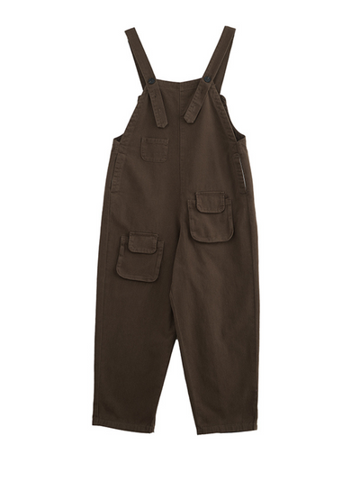 Women's Brown Loose Overalls