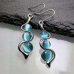 Moda resina com miçangas de pedra azul belurings de toque de pedra de pedra