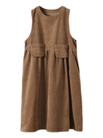 Women's Corduroy Coffee A-Line Dress