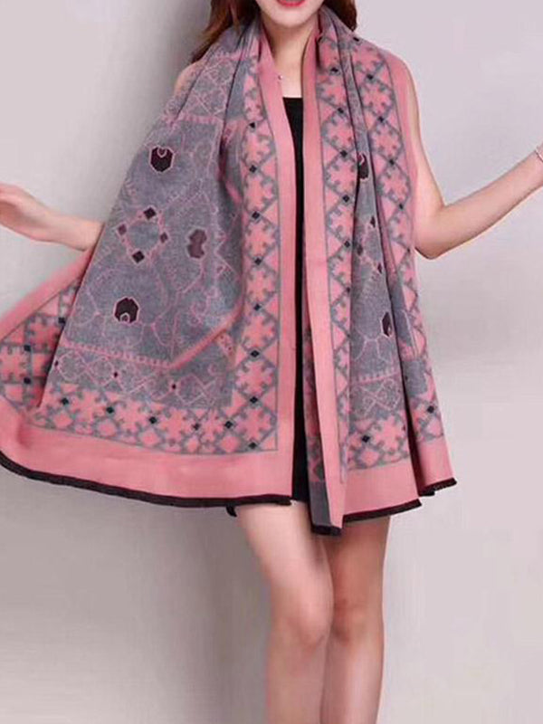 Écharpe en laine de blocs de couleur monogramme