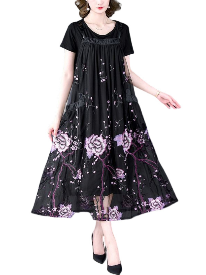 Women's Fashional Printed Floral Party Wear  Maxi Salopette Dress