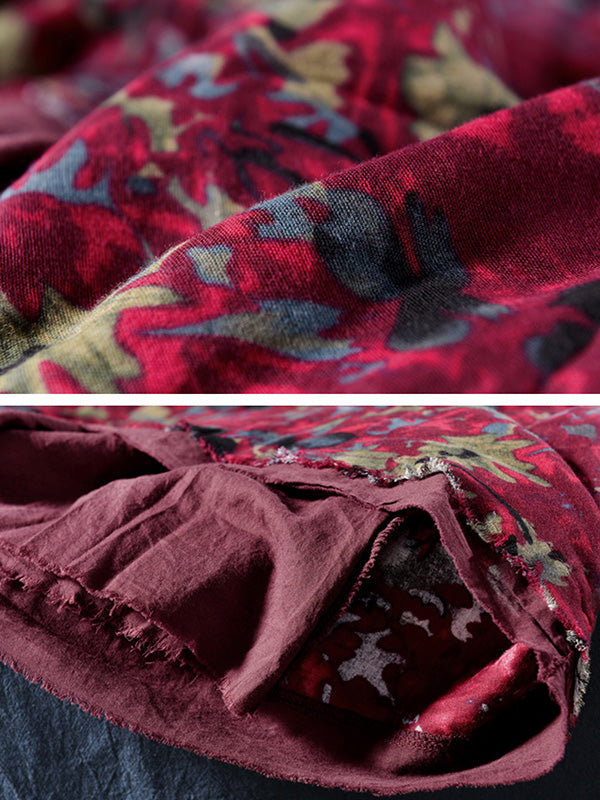 Jupe d'impression florale double couches