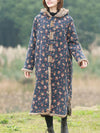 Midnight Moon Floral Print Hooded Coat