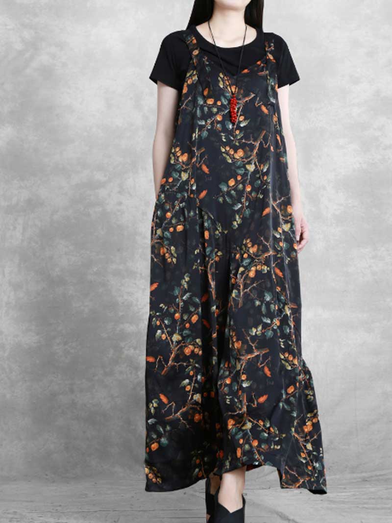 Chic Floral Silk Overall for Women