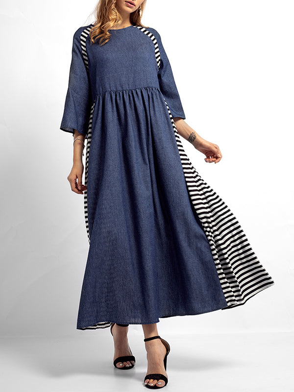 Sabrina Stripes Robe A-Line Color Color