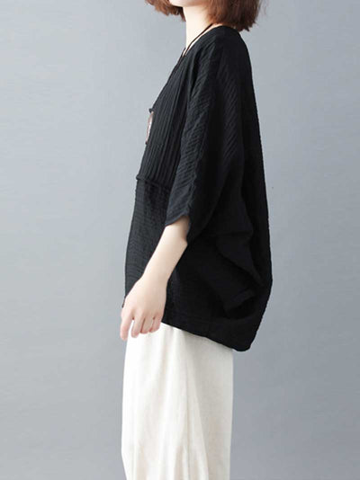 Evatrends Cotton Top, Summer wear, Bat sleeves, Plain top, Round Neck Wear With Jeans pant or Trouser