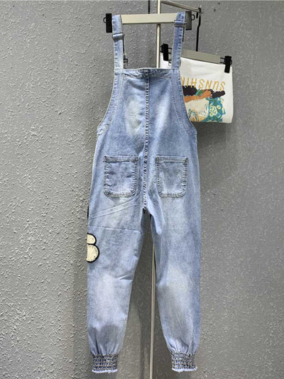 Dungarees cotton denim jeans ,vintage retro style overall, Adjustable straps, Printed. Double side pockets, Cartoon print