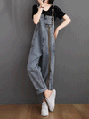 Dungarees, denim, vintage retro style overall, Back-Pocket, Non-Stretchable