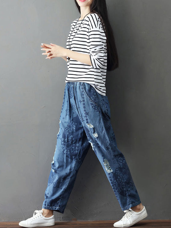 Pantalon de coton à déchirer un wow retentissant